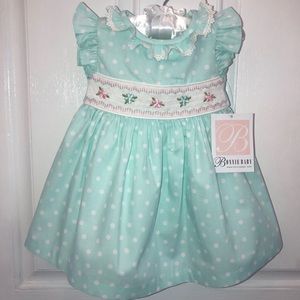 BONNIE BABY SWEET POLKA DOT DRESS SIZE 12 MONTHS